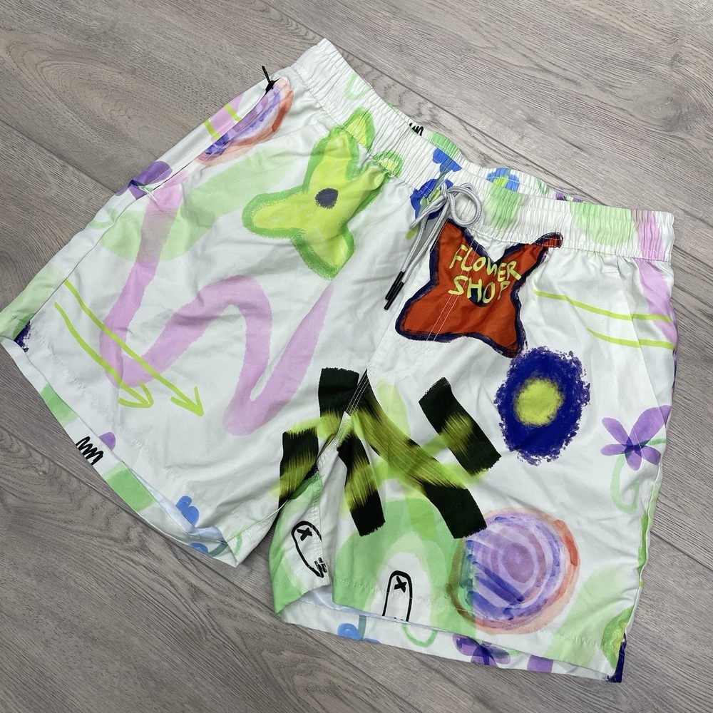 OAS Flower Shop Swim Trunks Men's Sz XL Casual‎ Beach Resort